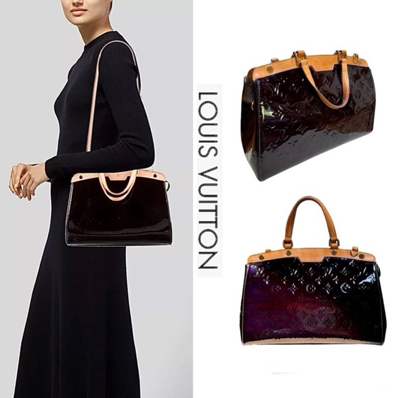 SOLD! Authenticated Louis Vuitton Monogram Vernis Brea MM Handbag in Amarante - Picture 2 of 14